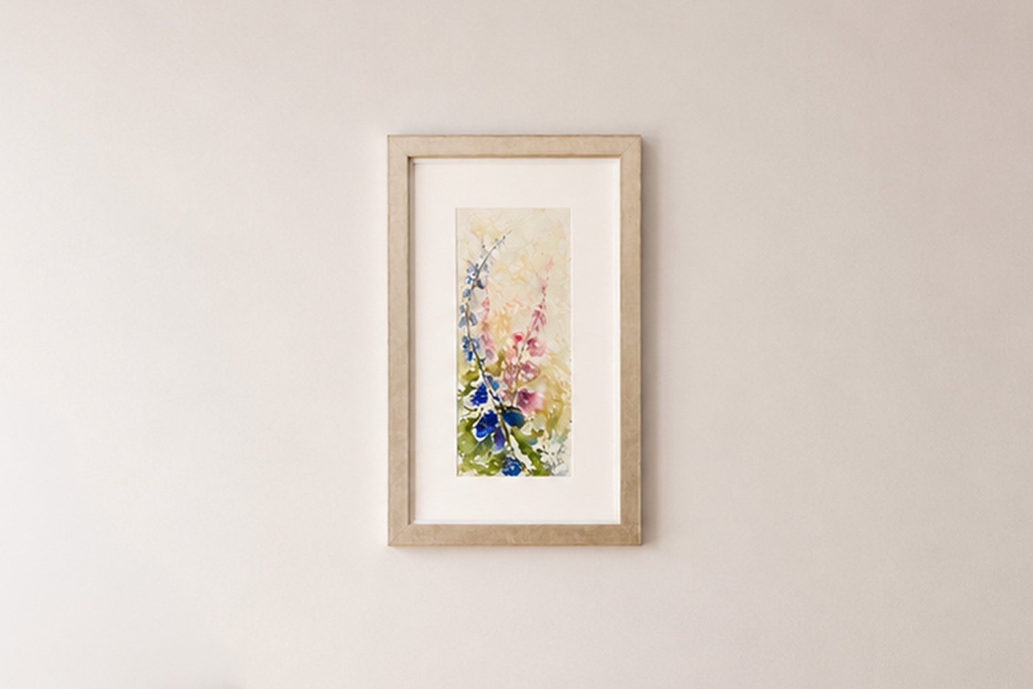 Foxglove Flight — Watercolour, 21.5 in x 33.5 in, custom framed