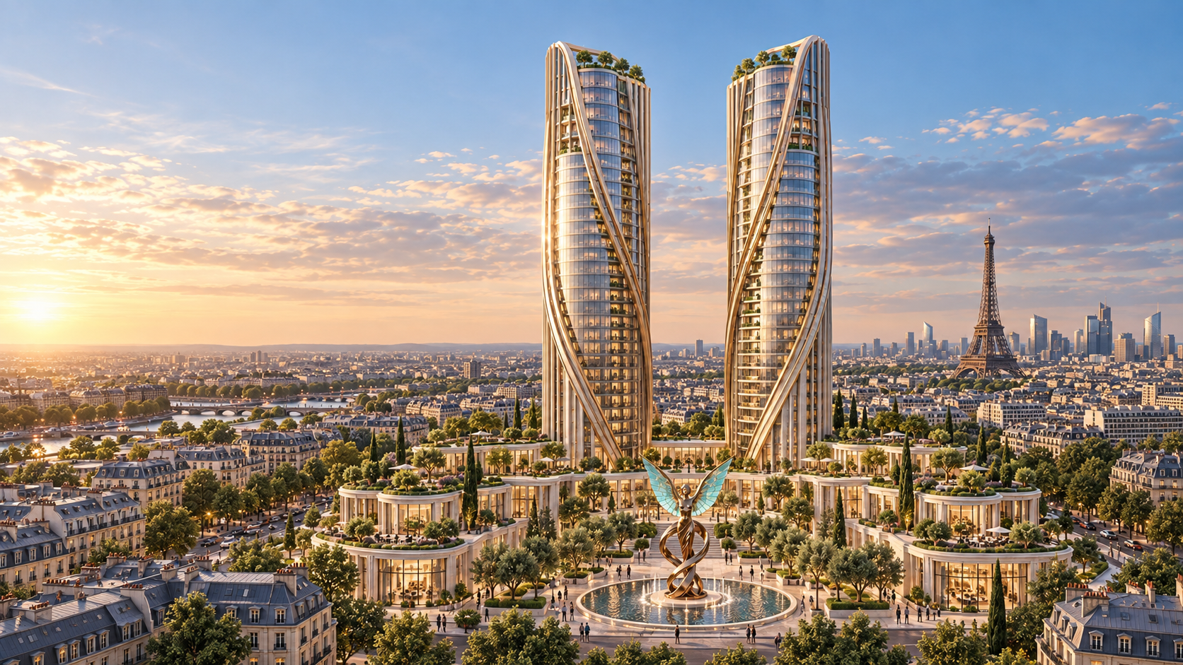 Paris Twin Towers and Bronze Wings.png