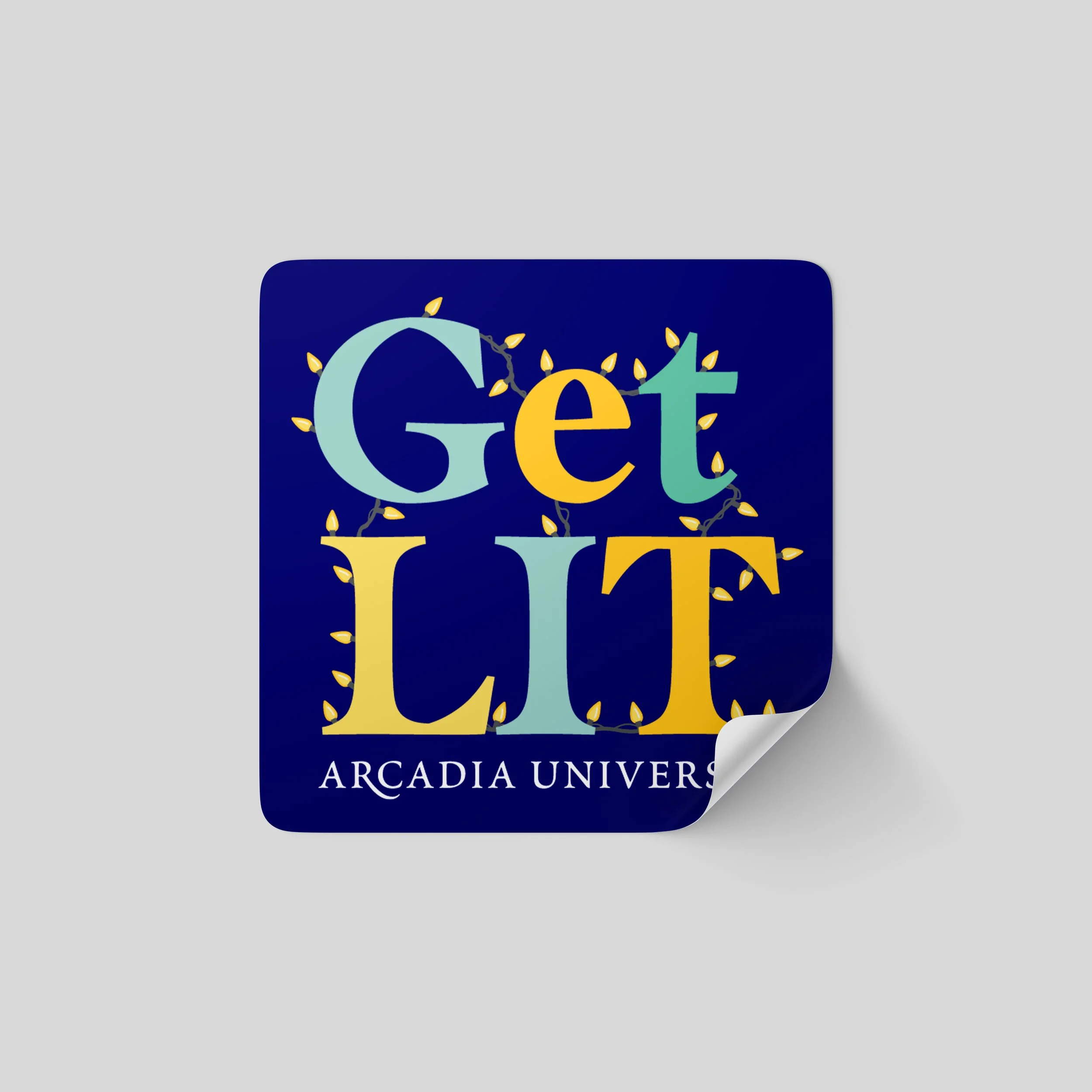 Blue Get Lit Sticker Mockup