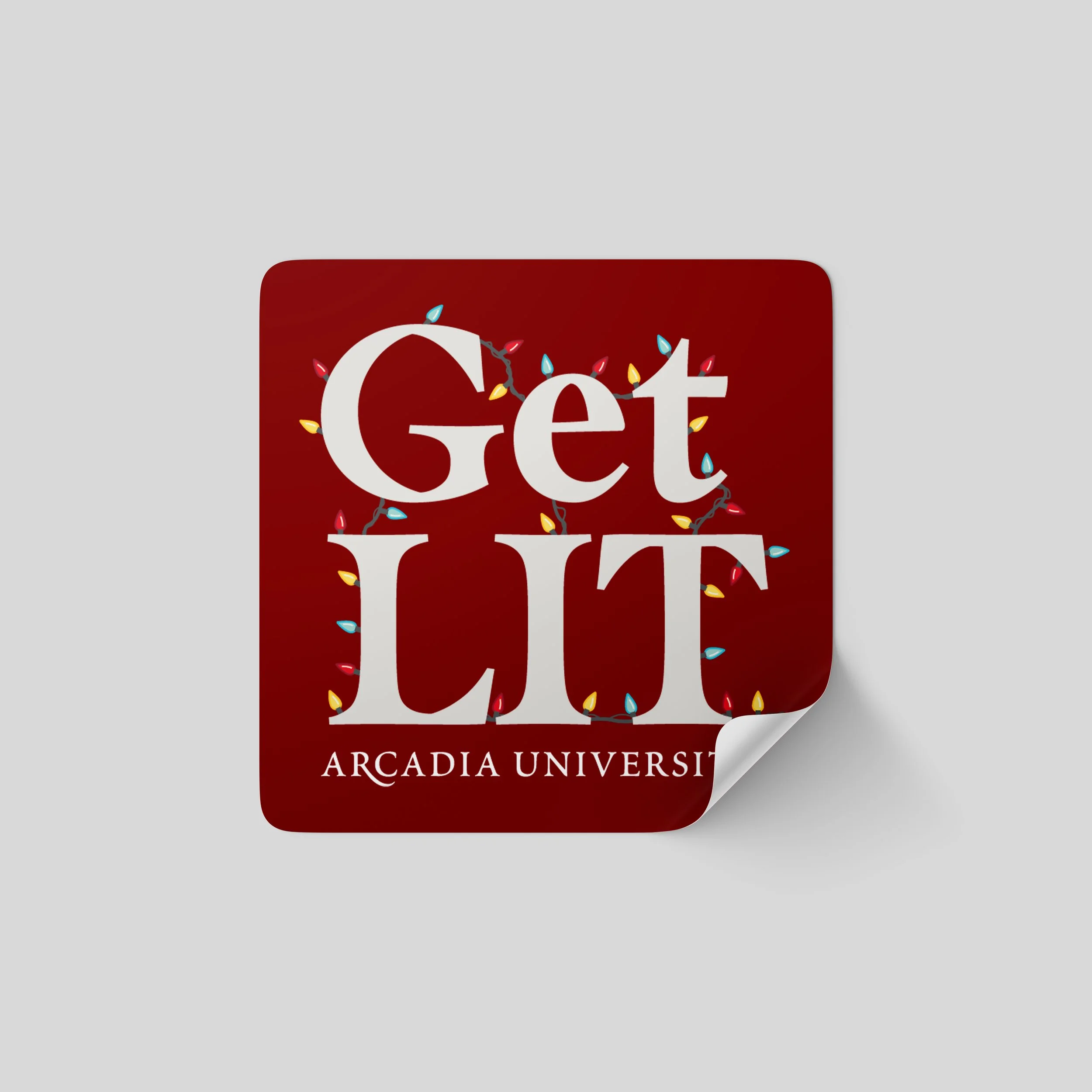 Red Get Lit Sticker Mockup