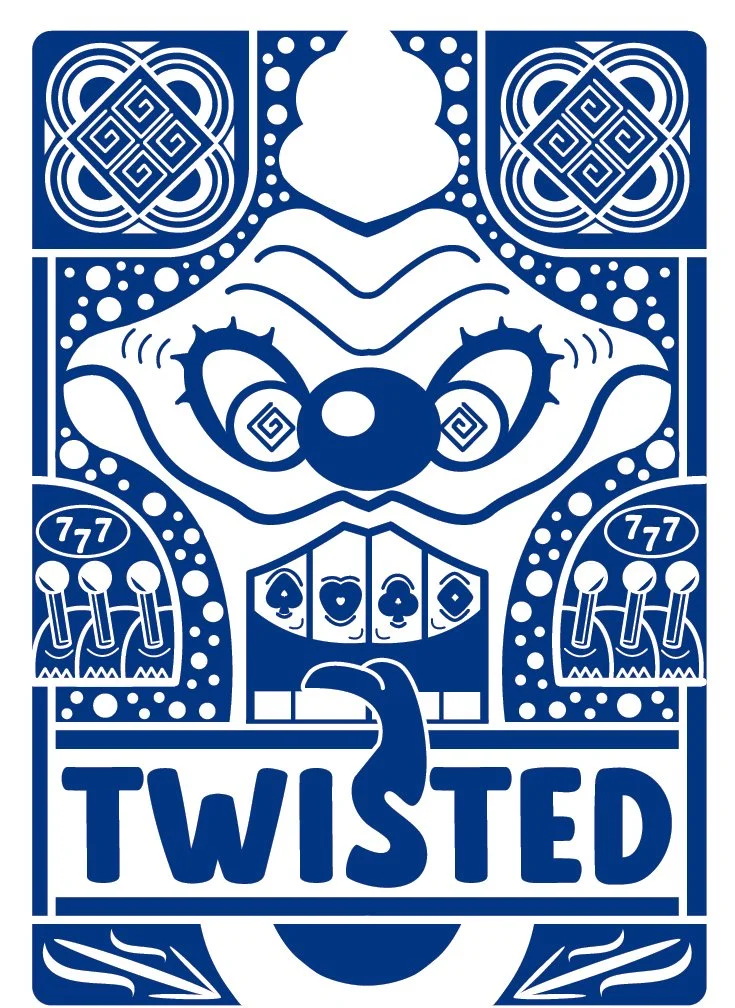 Front of Twisted Playing cards box