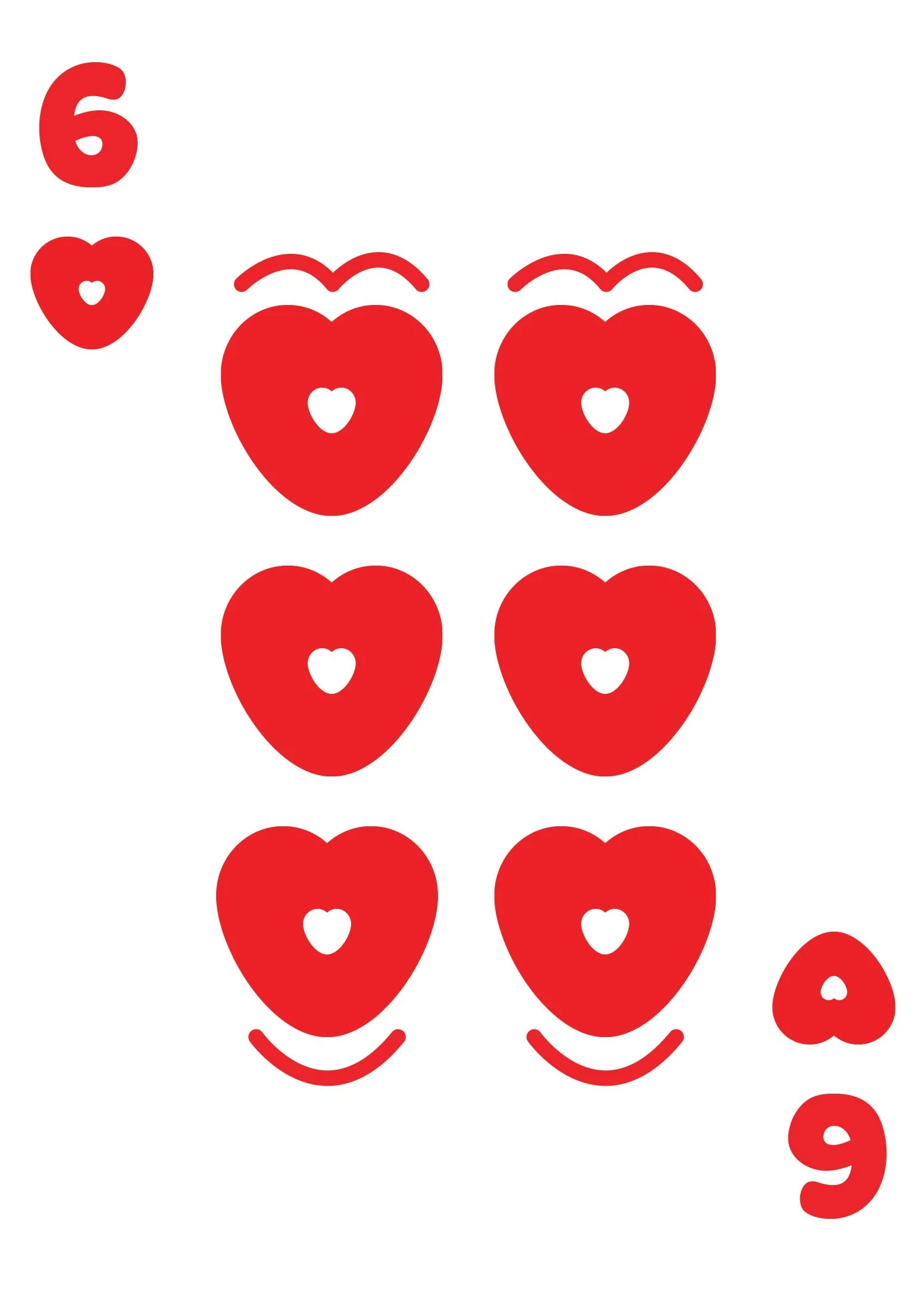 6 of Hearts Card Design