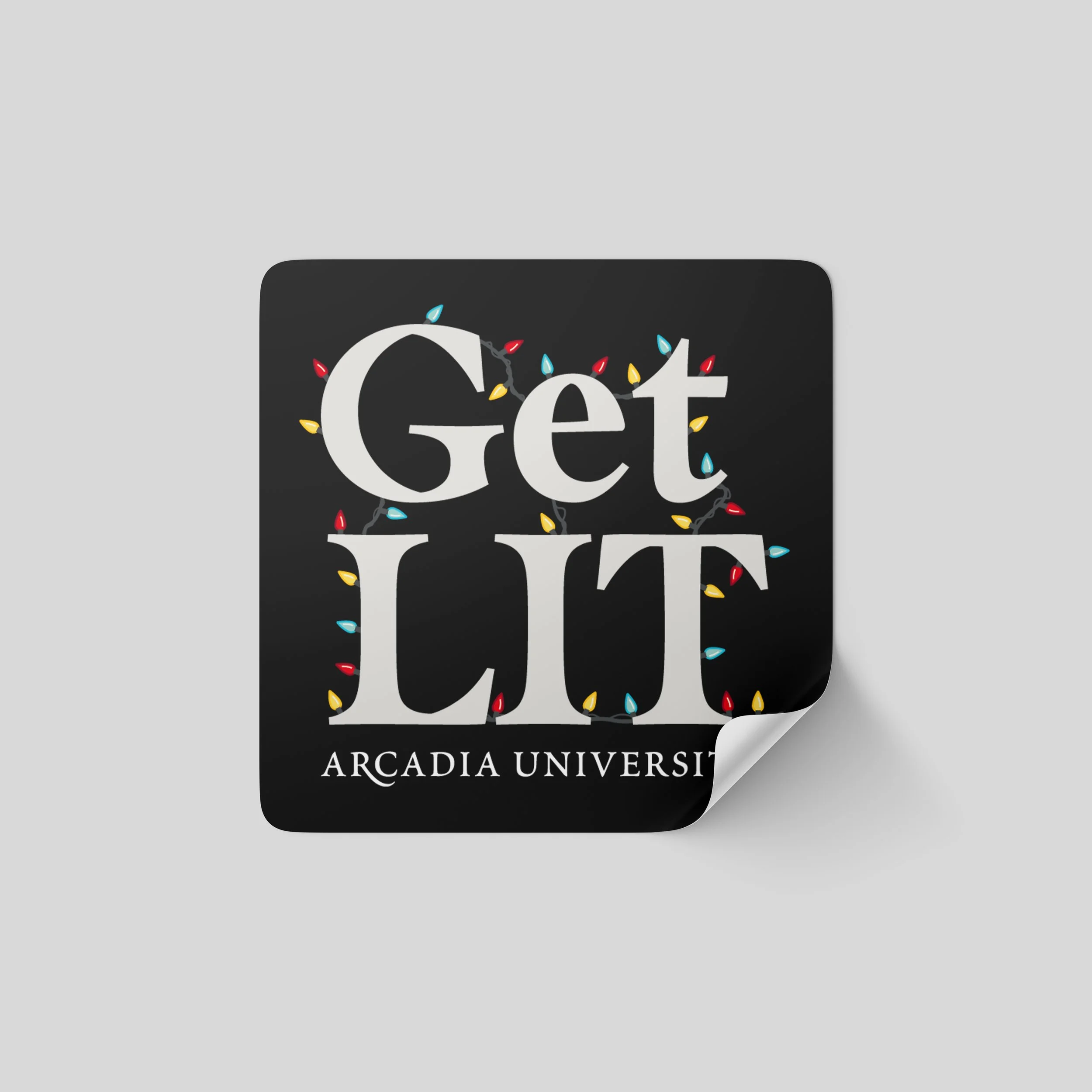Black Get Lit Sticker Mockup