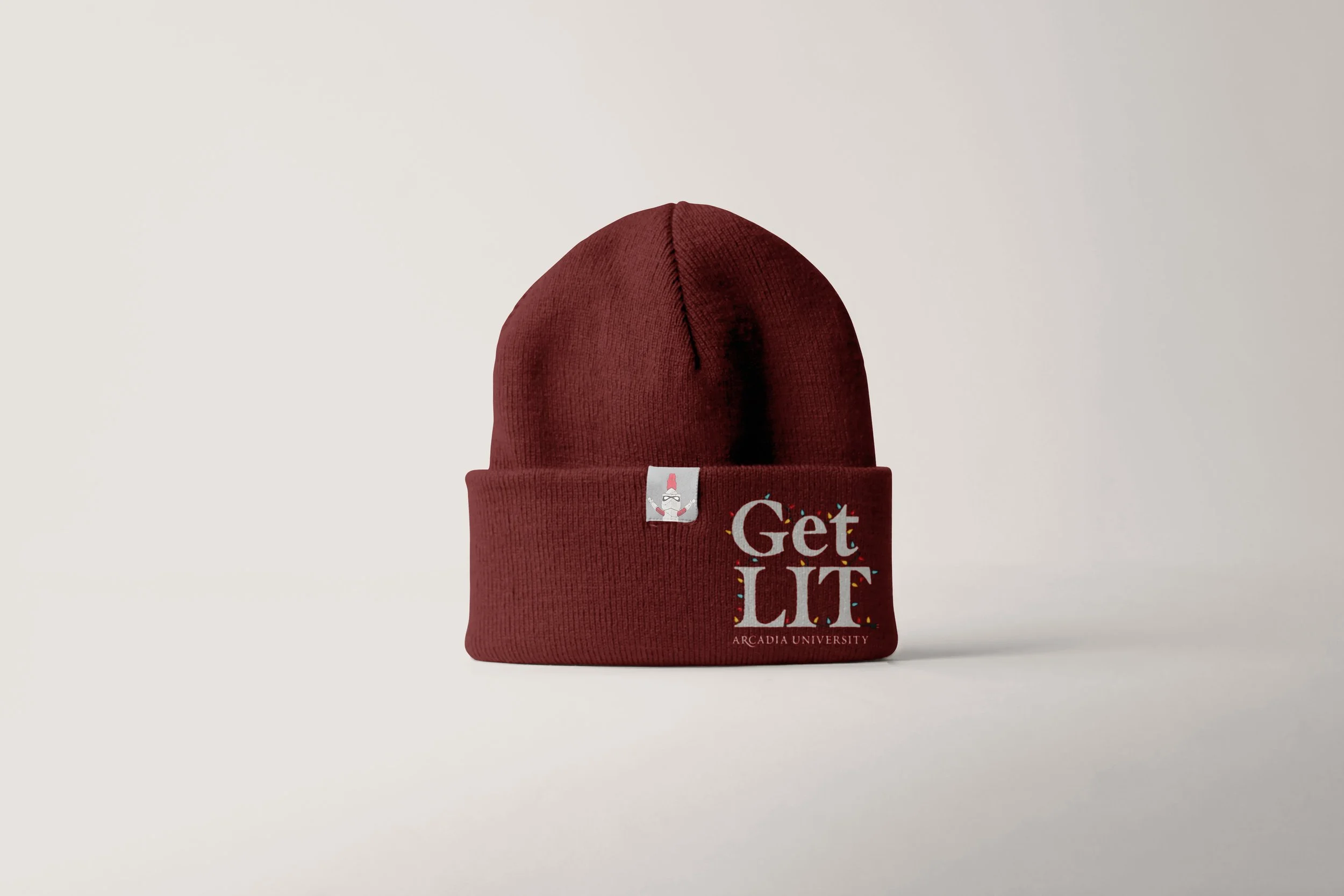 Red Get Lit Beanie Mockup