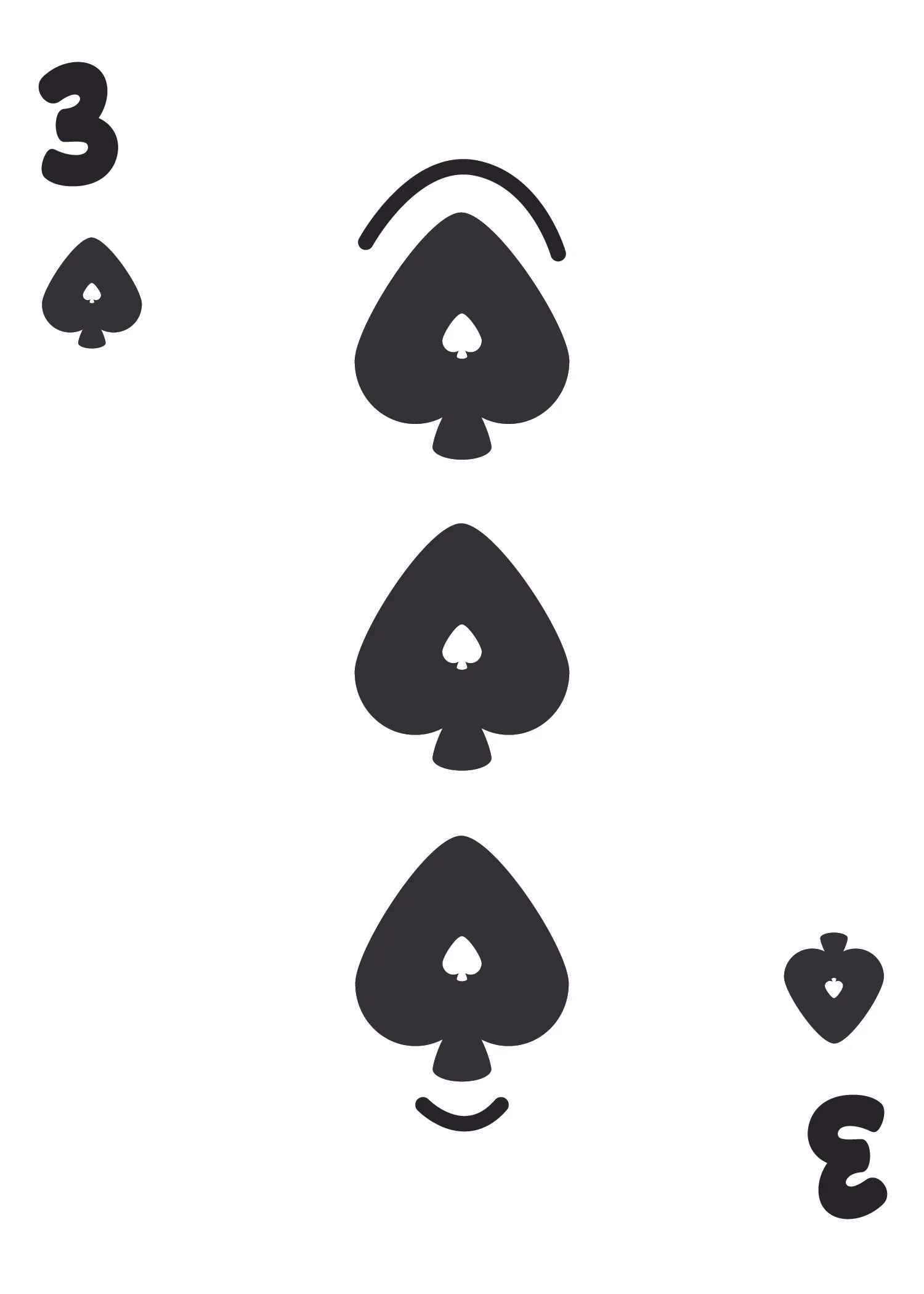 3 of Spades card Design