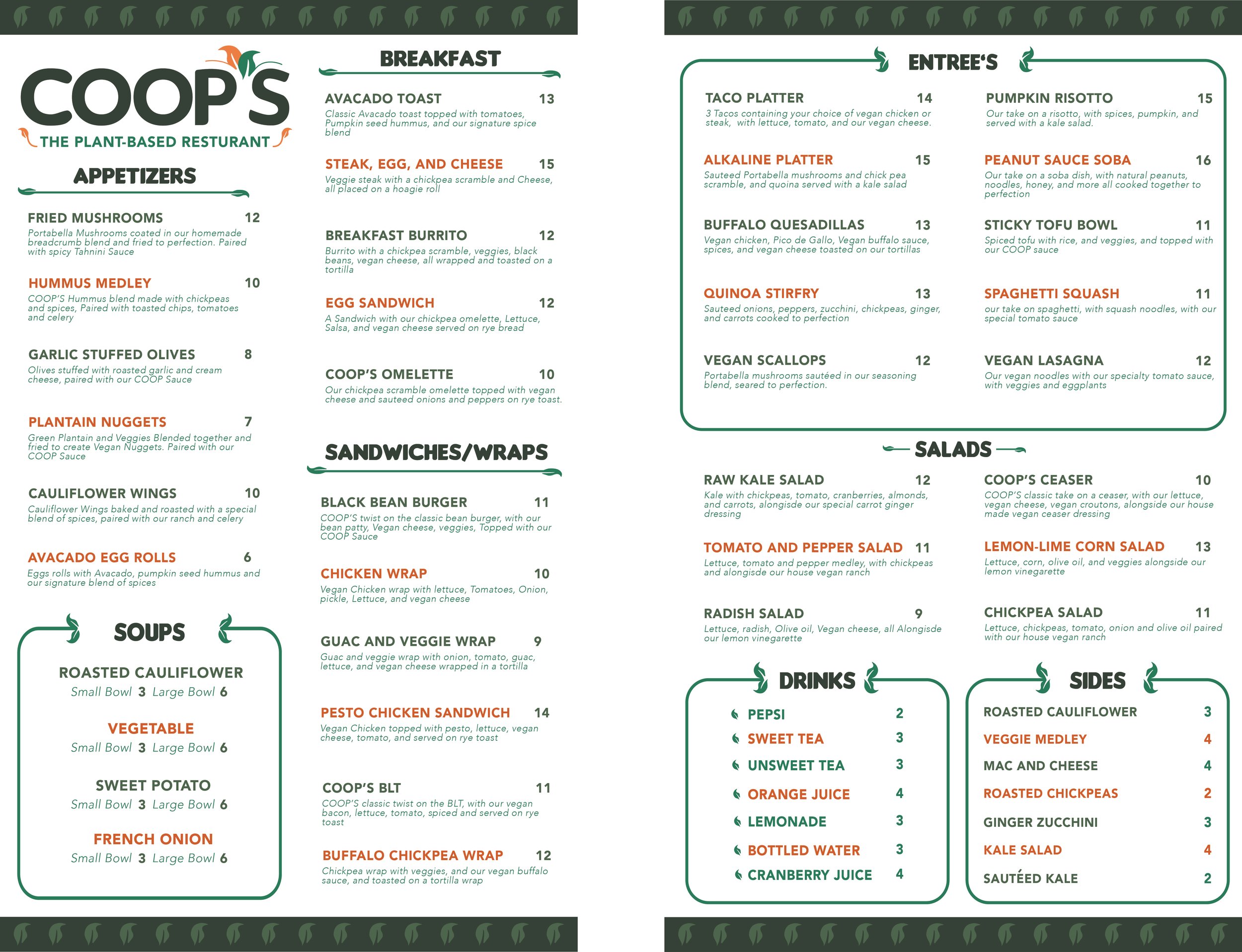 Full Menu Design