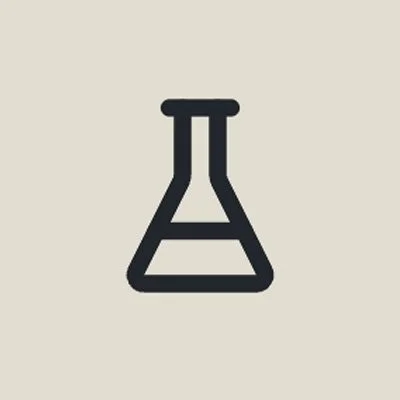 Line drawing of a laboratory flask or test tube