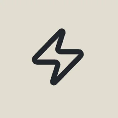 Black lightning bolt symbol on a light background.