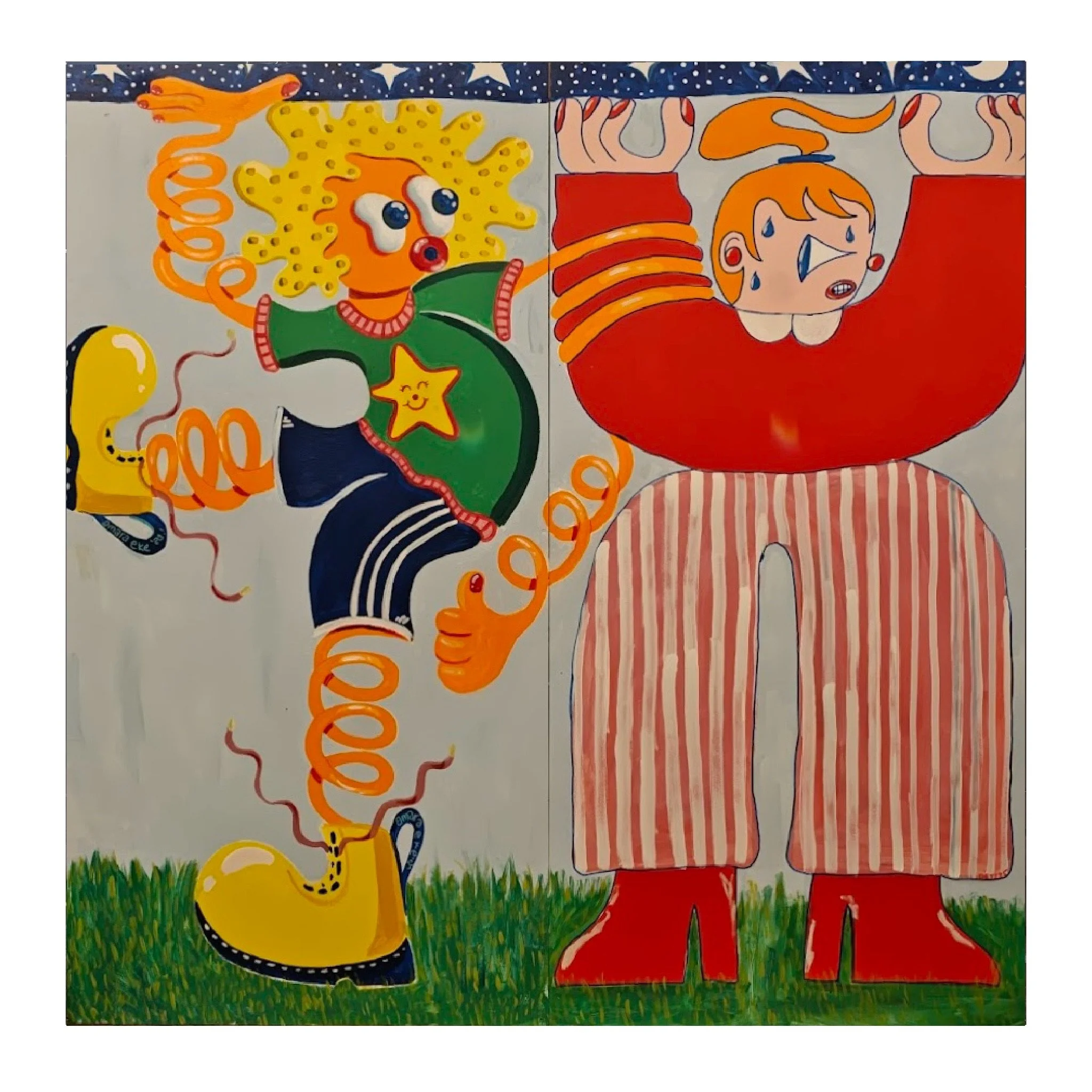 Hayley Deti and Amara Eke's Brush Brawl 1 mural