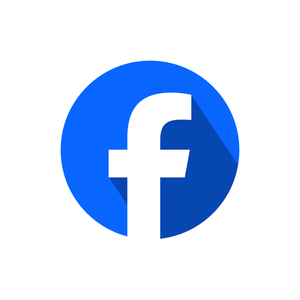 Facebook logo, blue circle with white lowercase 'f', on a black background.