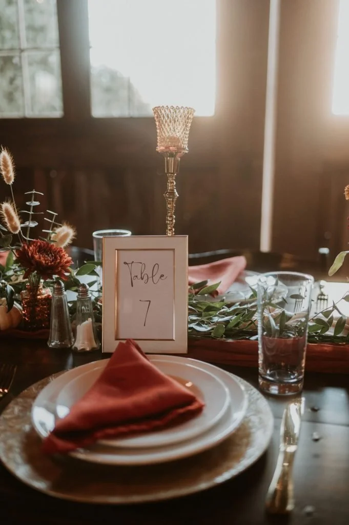 White/Gold Frame Table Numbers