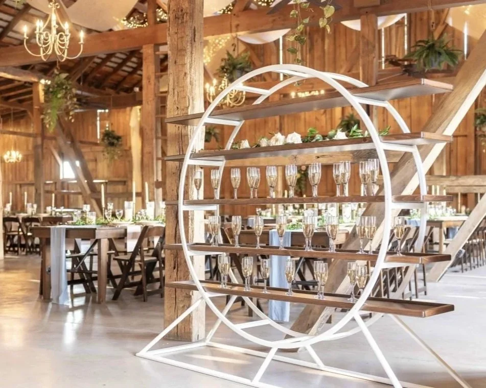 White Wooden Circle with Shelves