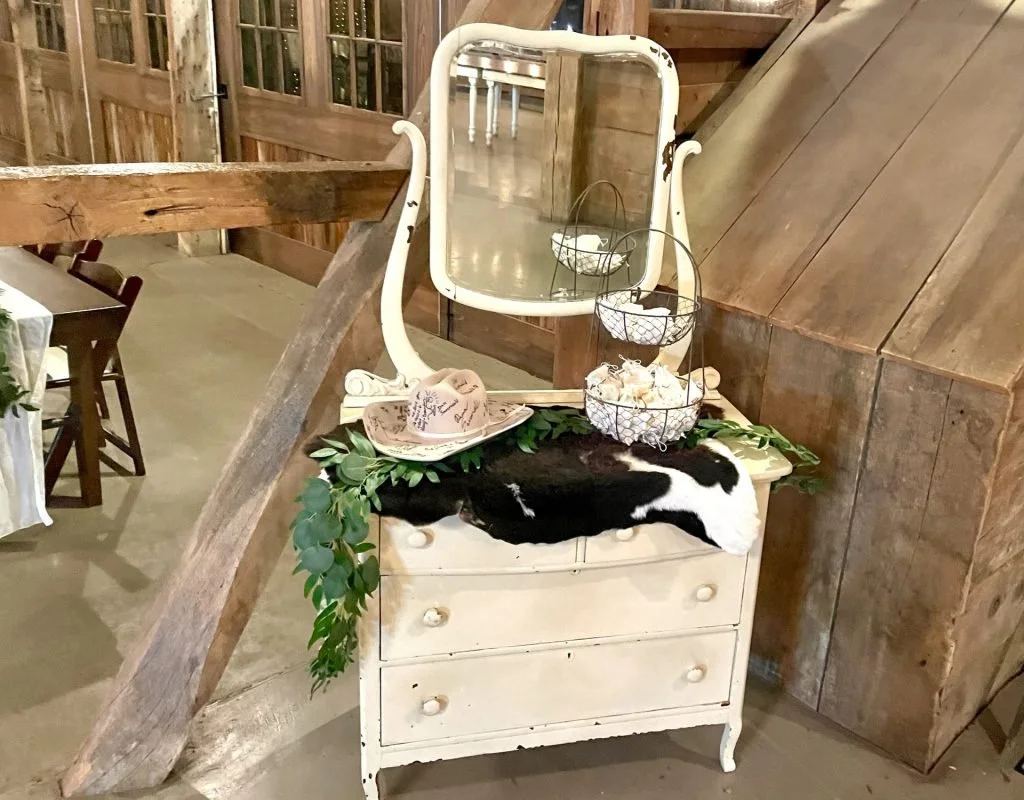 Antique Cream Vanity w/ Mirror
