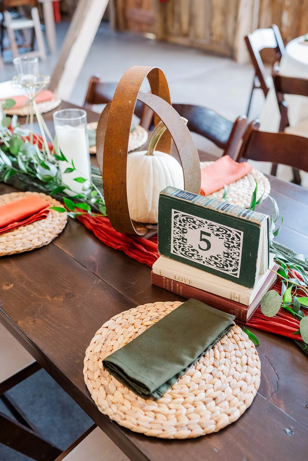 Vintage Book Stack Table Numbers