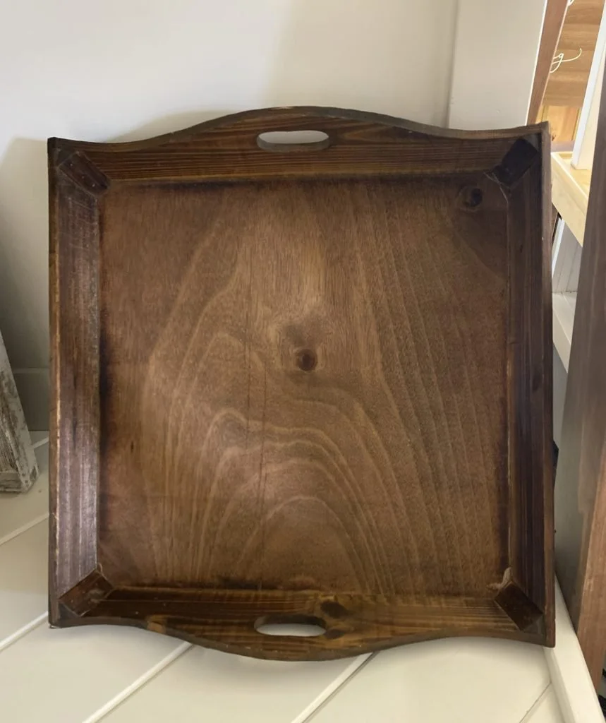 Large Wooden Dessert Tray, stained