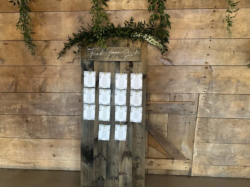 “Find Your Seat” Wood Plank Seating Chart Display