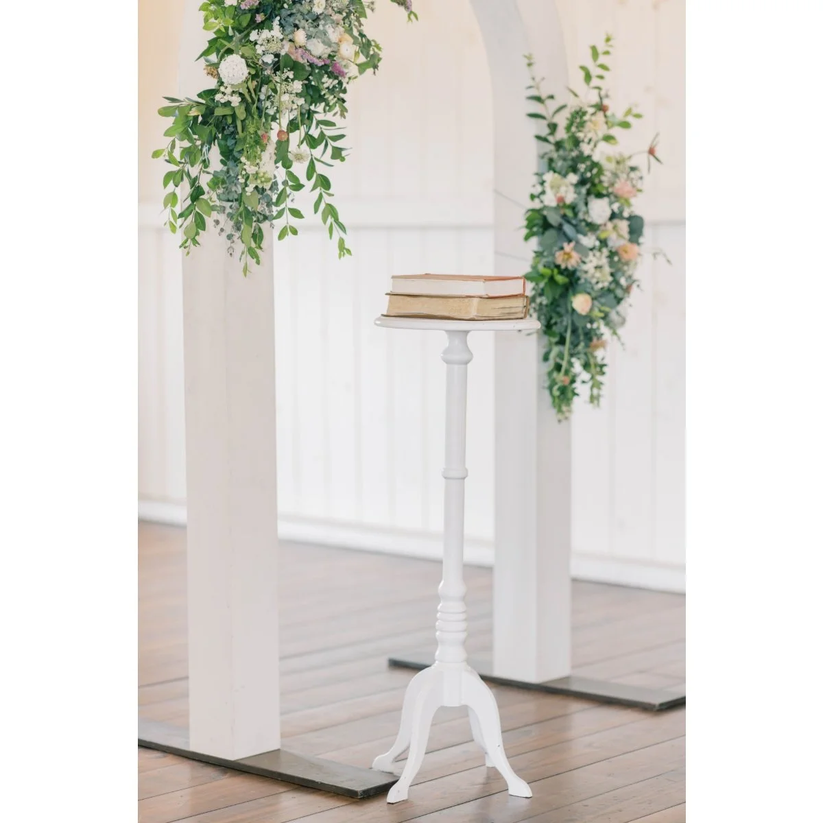 Cream Narrow Pedestal Table