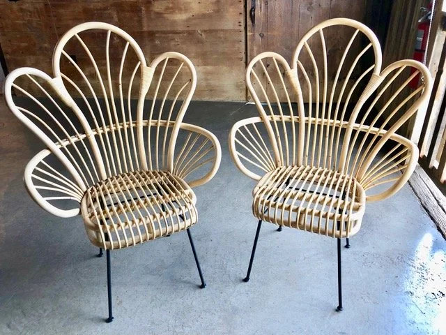 Rattan Sweetheart Chairs