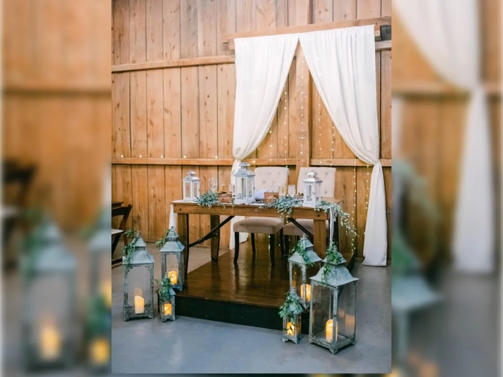 Gathered Draping Behind Sweetheart Table