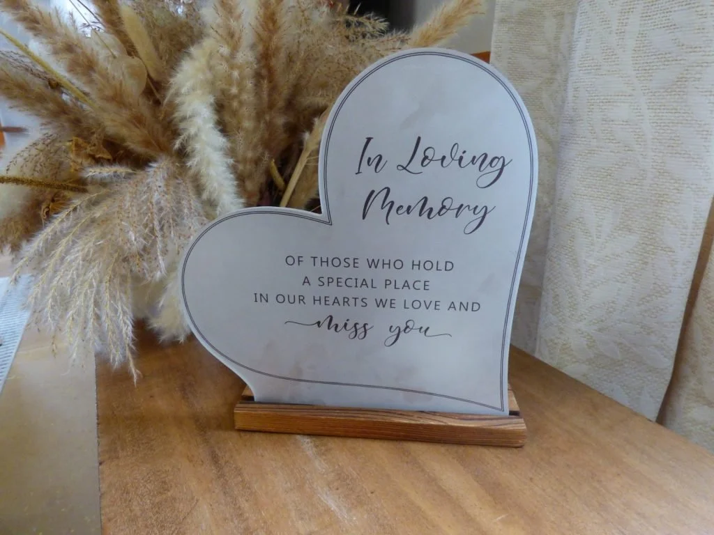 “In Loving Memory” Sign with Candle