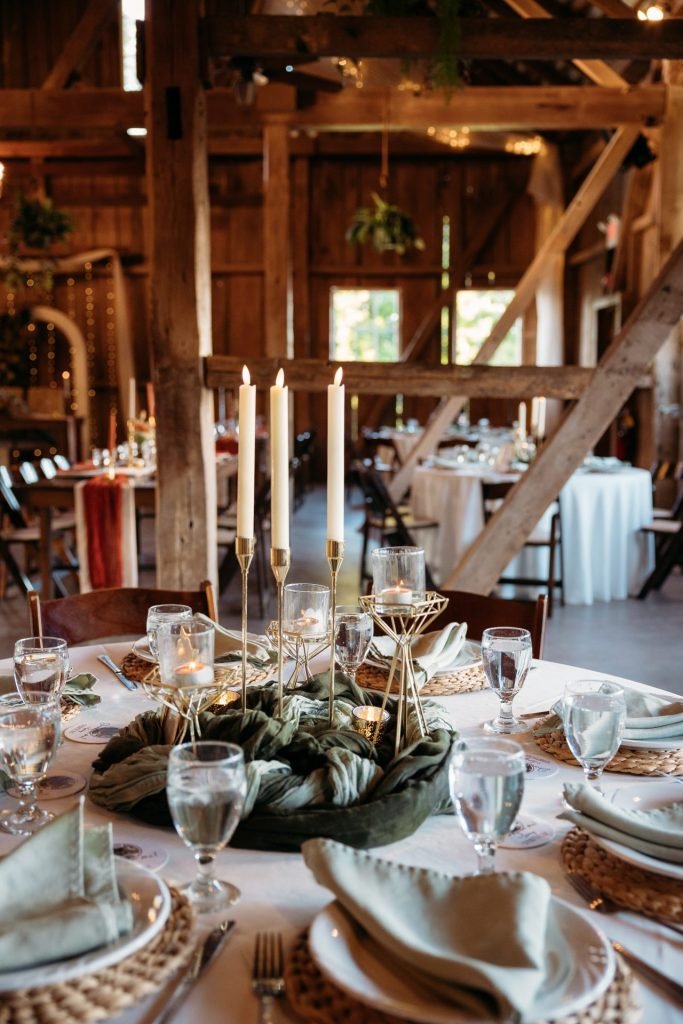 Gold Stemmed Candlesticks w/Faux Real Taper Candles