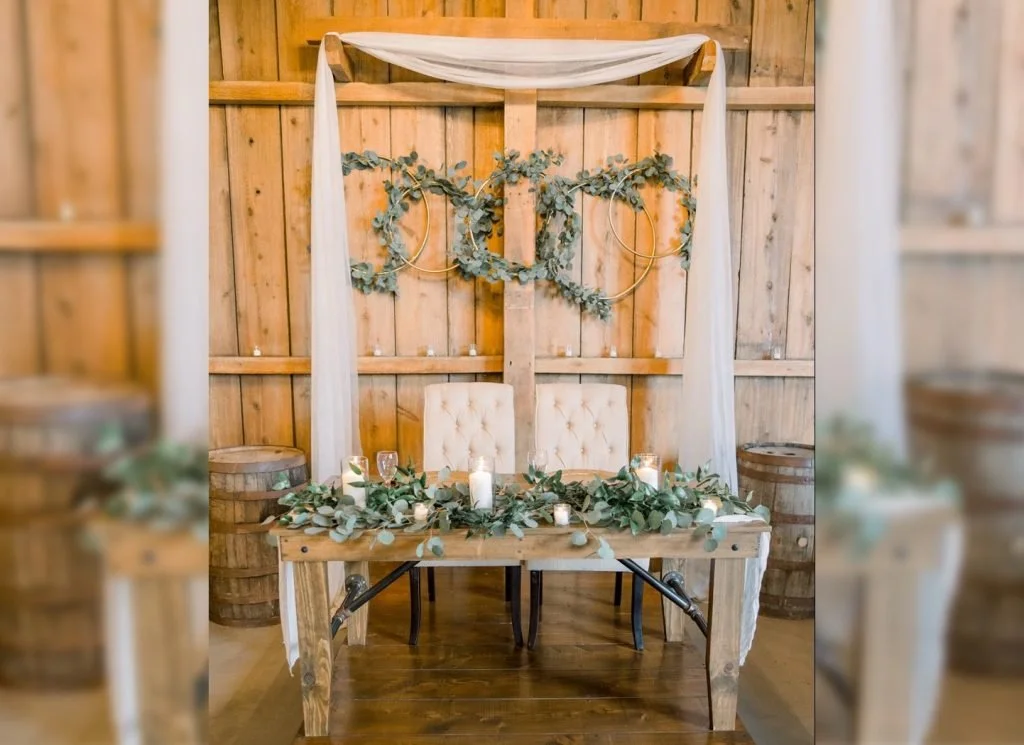 Arched Draping Behind Sweetheart Table