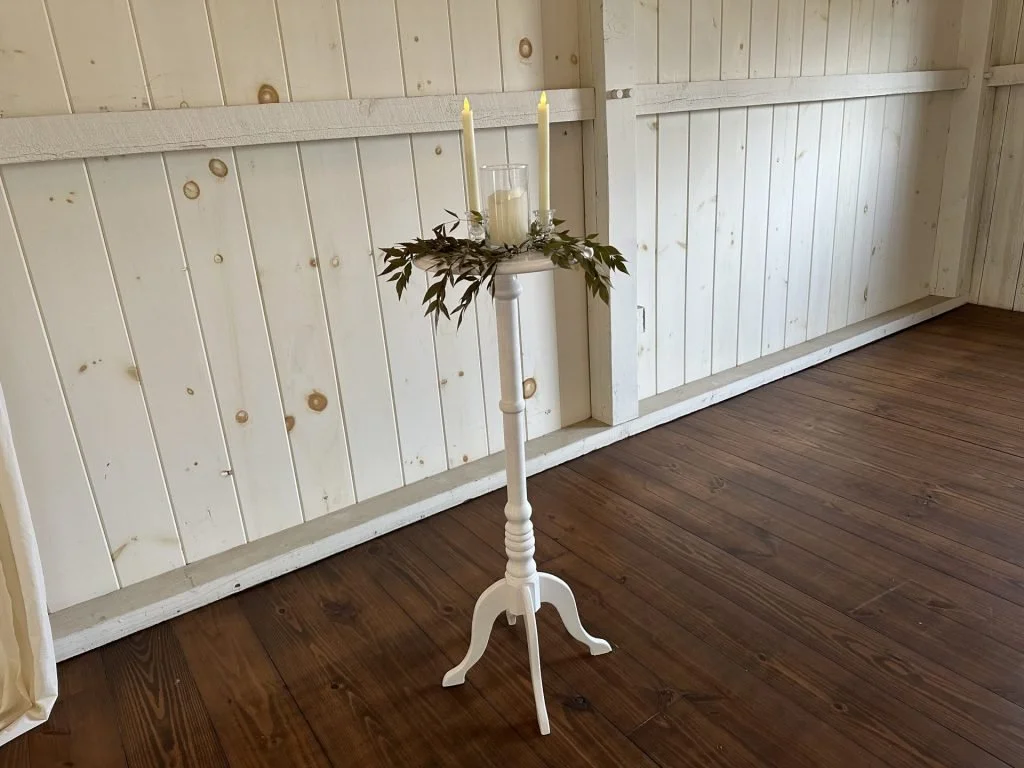 Cream Narrow Pedestal Table