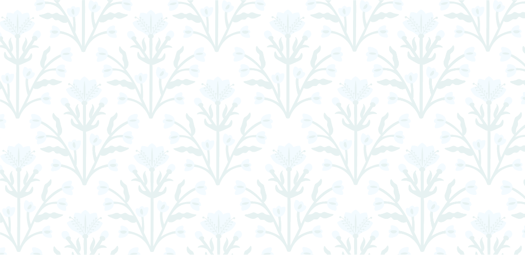 Pattern of white floral designs on a black background, repeated across the image.