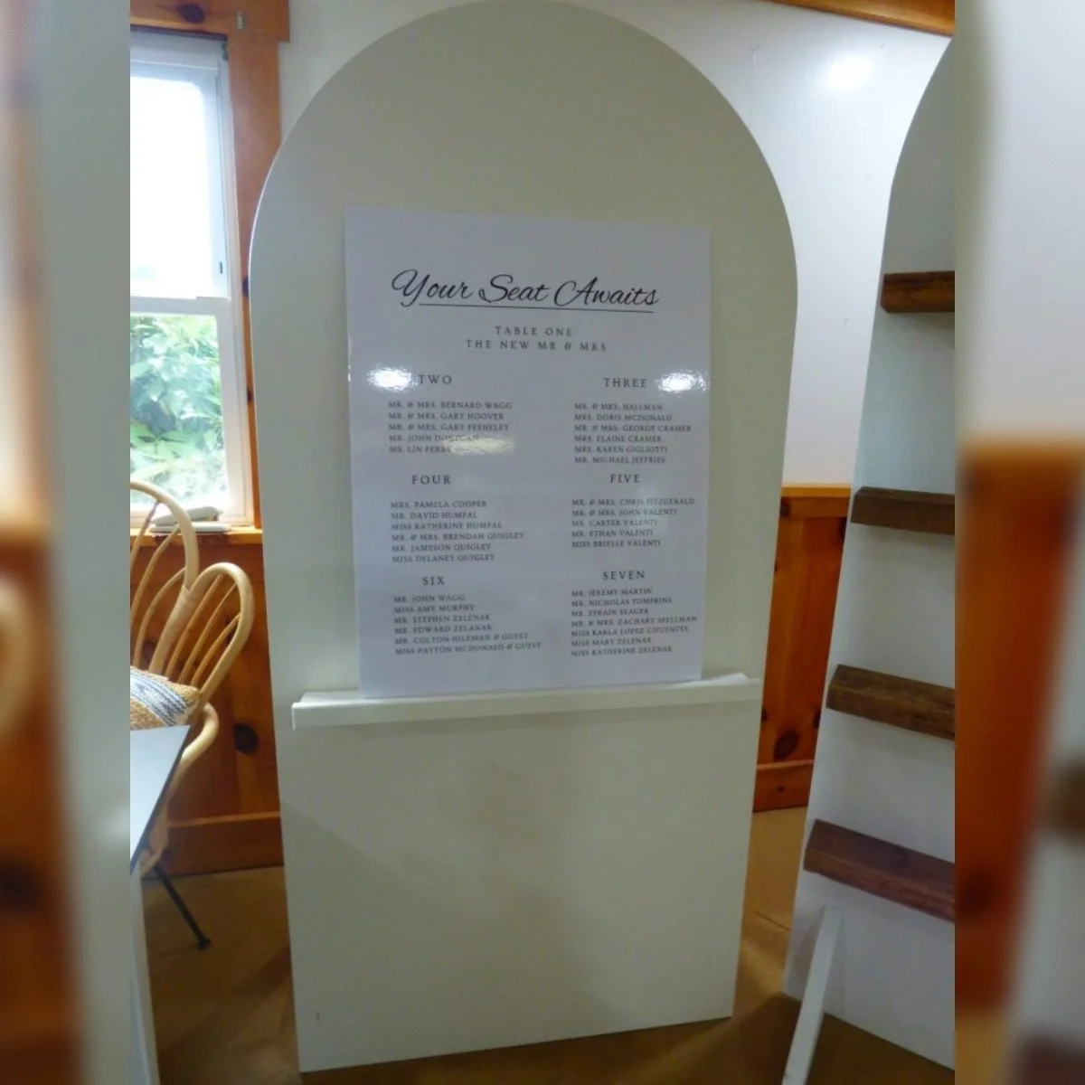 White Arched Display with White Shelf