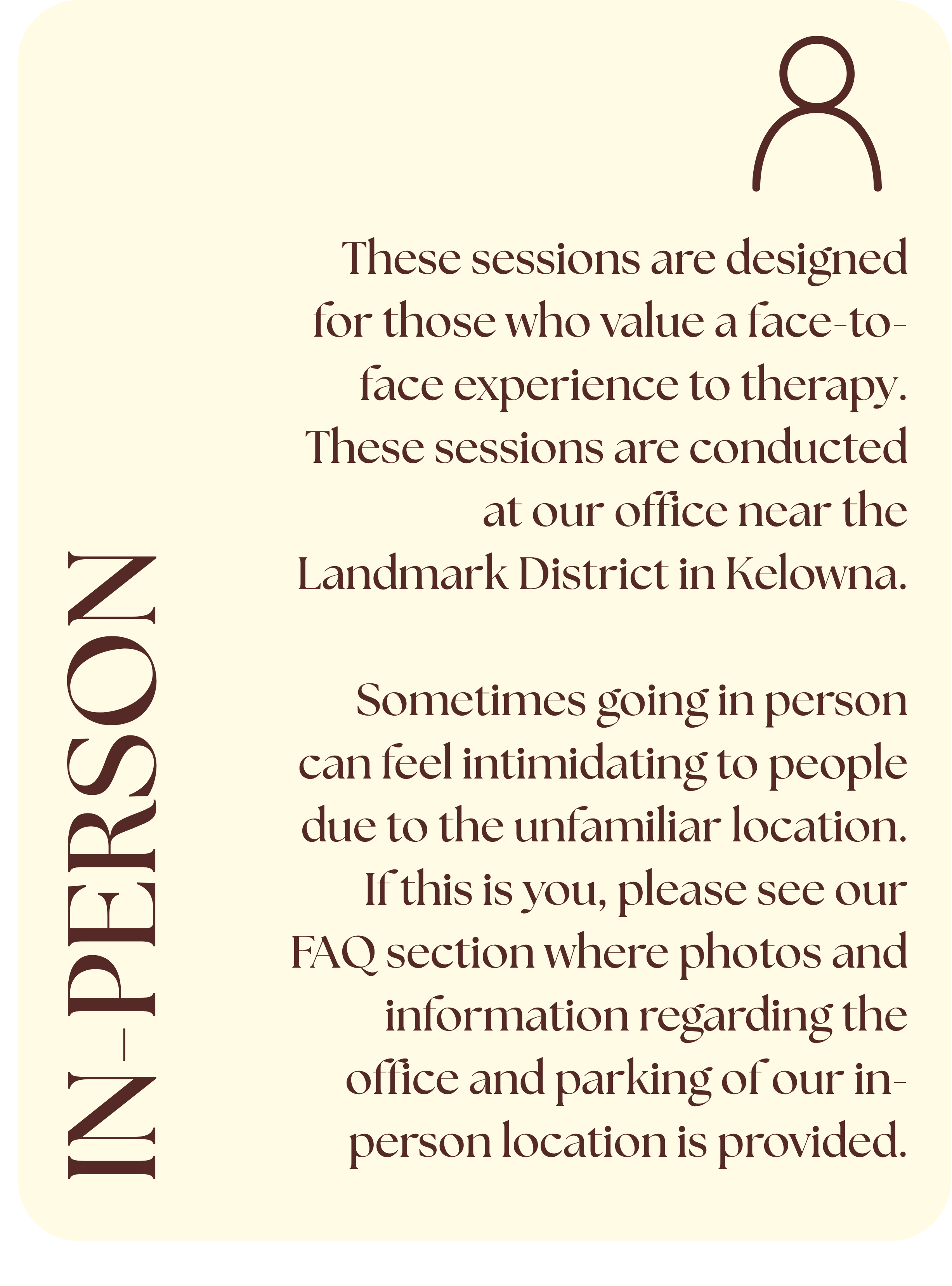 In-person sessions