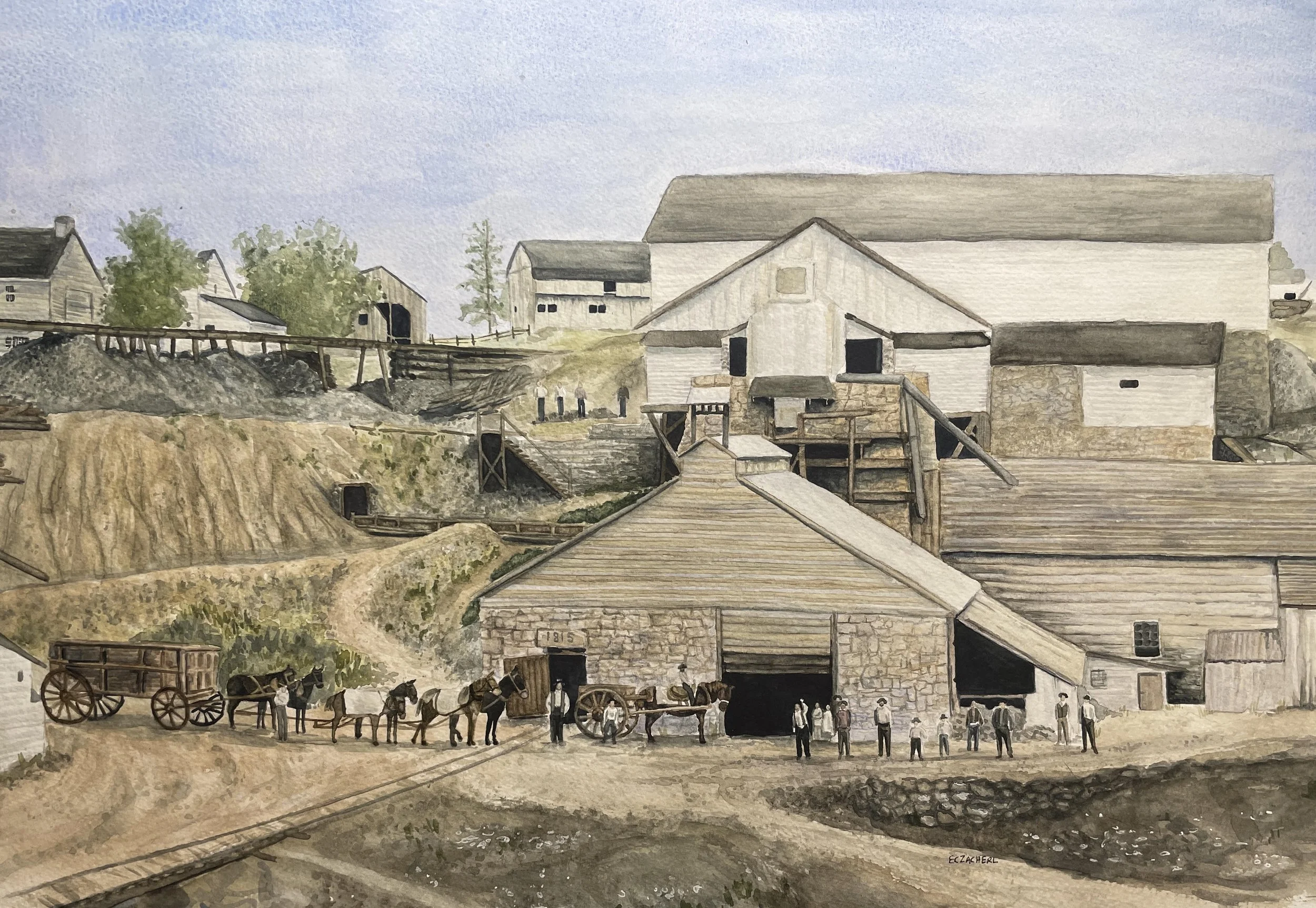 Springfield Furnace (1815 - 1882)
18" x 12"
Watercolor