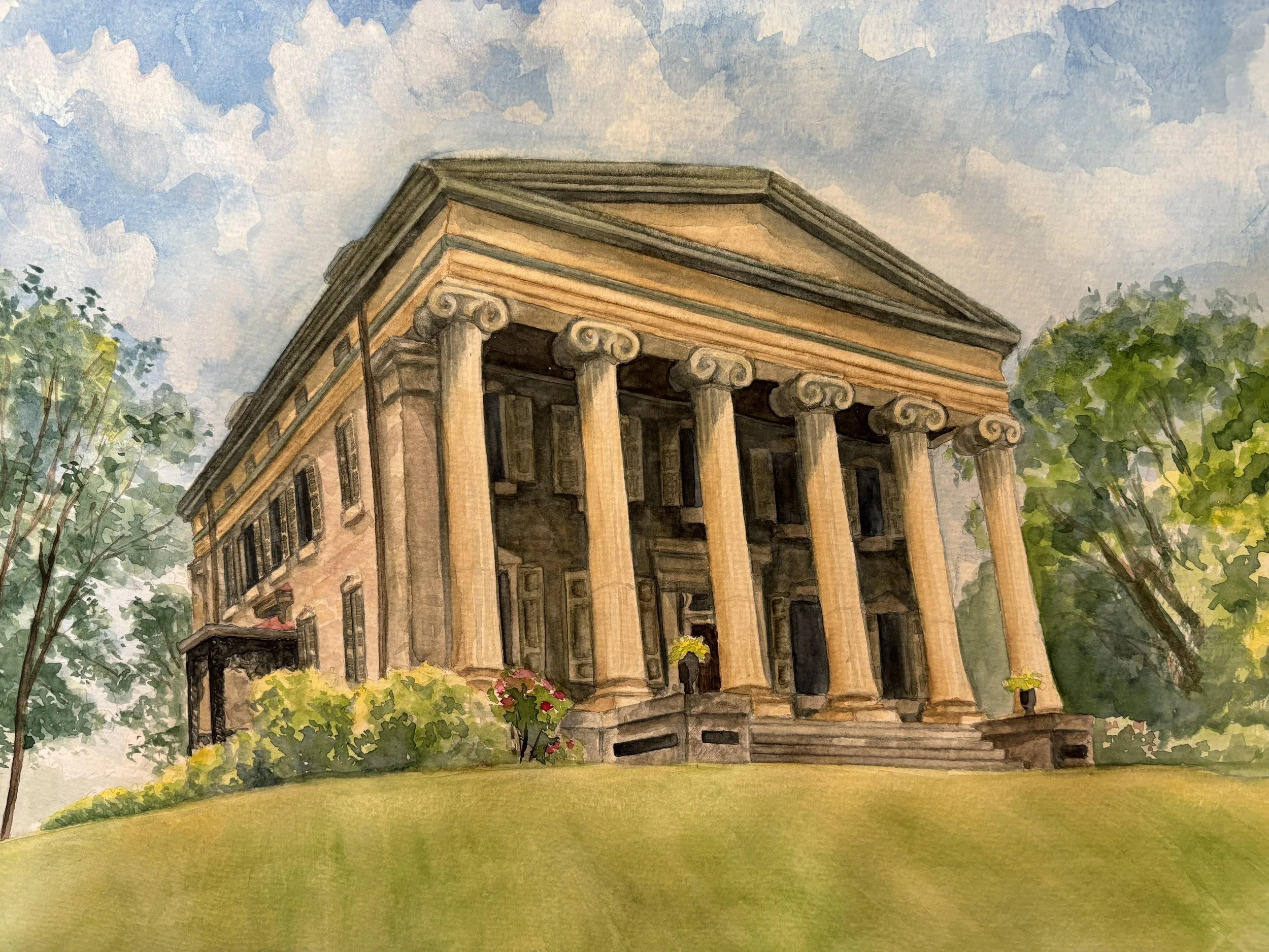 Bakers Mansion (1845 - Present)
14" x 11"
Watercolor