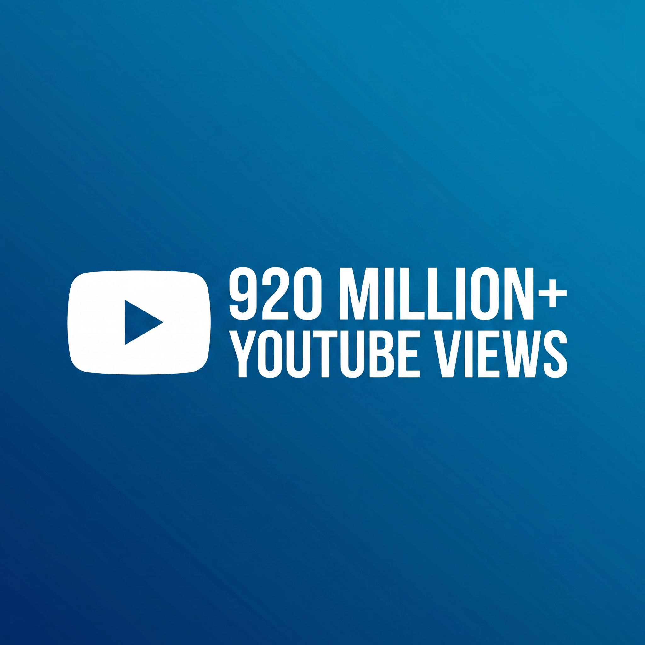YouTube logo with text indicating over 920 million views.