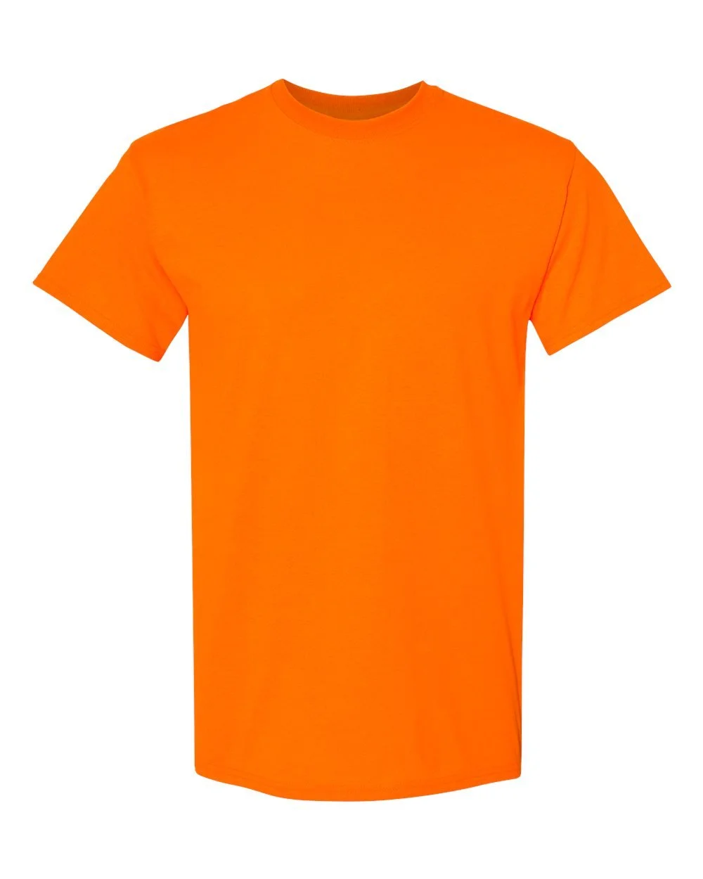 Orange T-shirt isolated on white background.