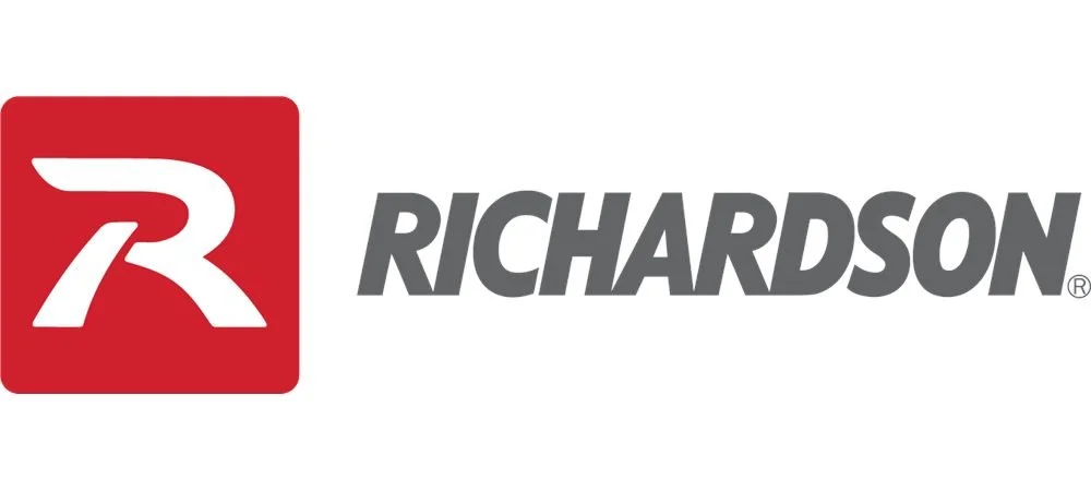 Richardson logo with a stylized white 'R' on a red background and the word 'RICHARDSON' in gray next to it.