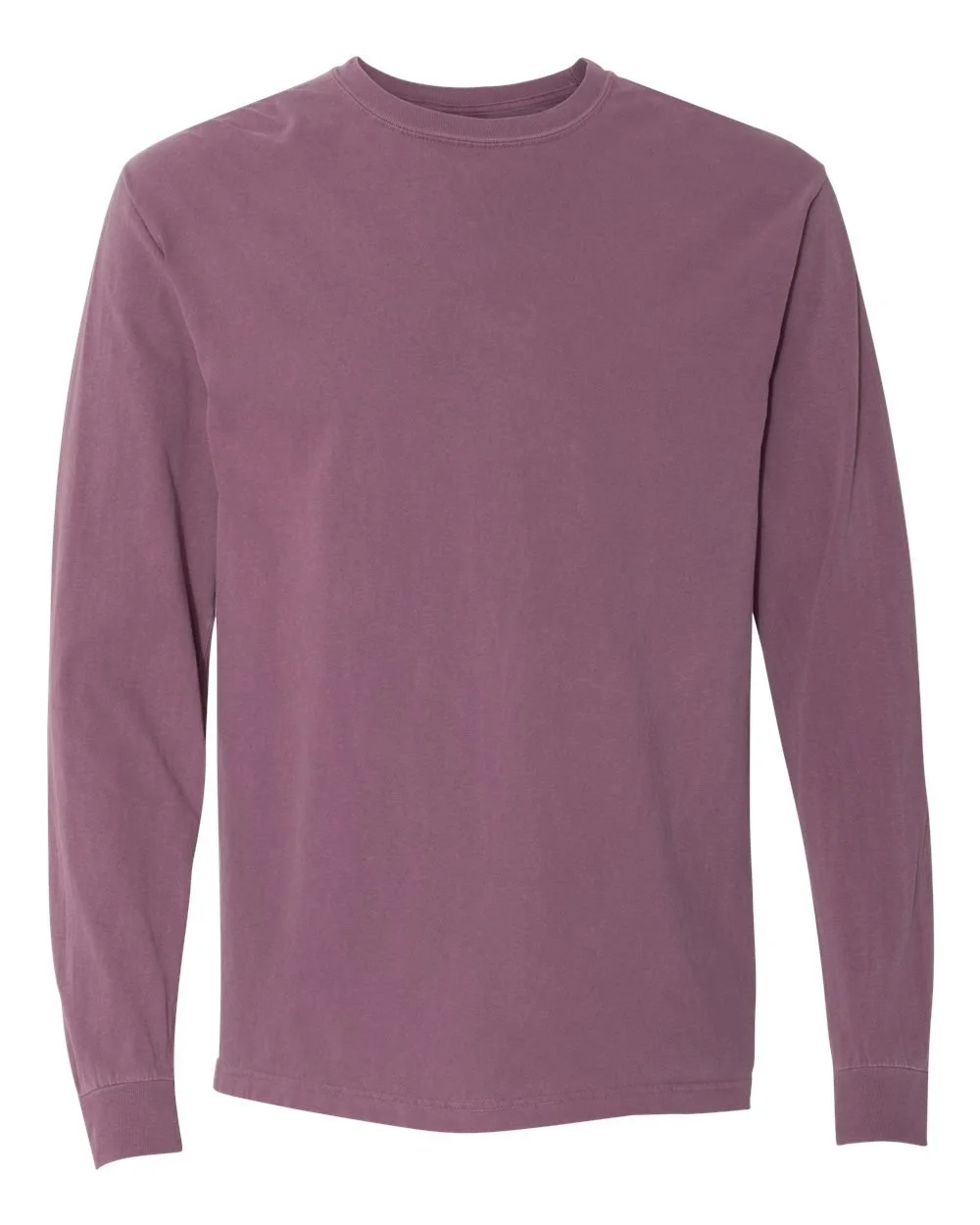 A long-sleeve, mauve-colored shirt.