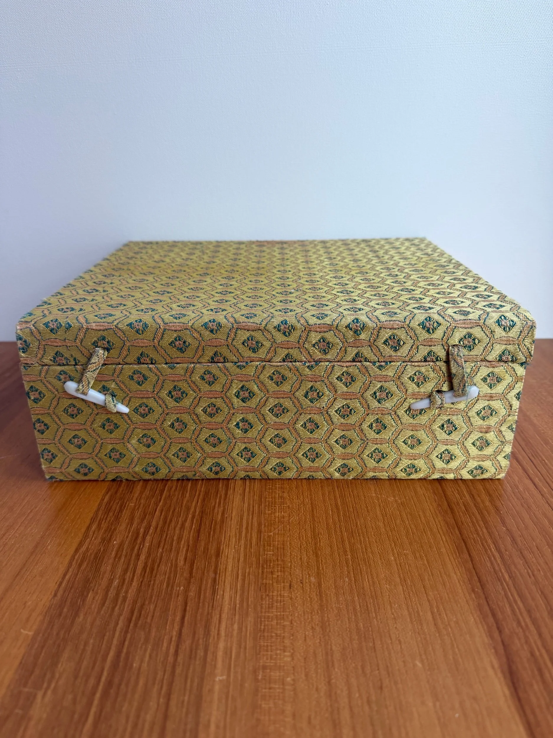 vintage Chinese brocade silk box