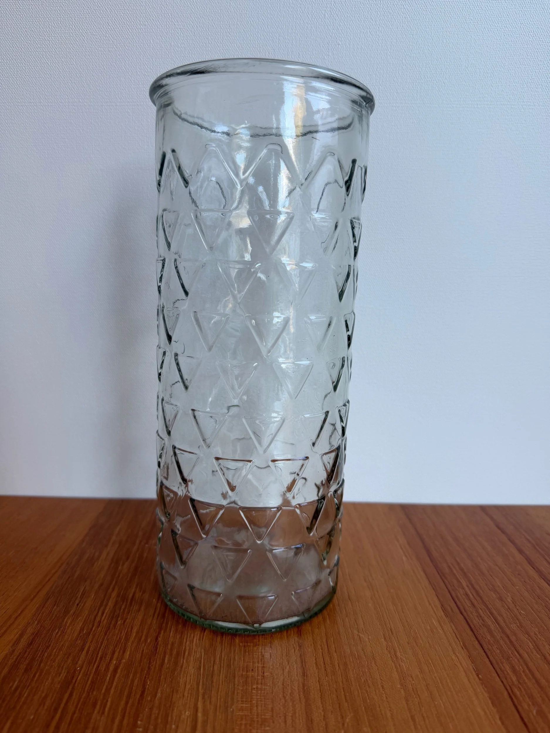 triangle shaped glass vase