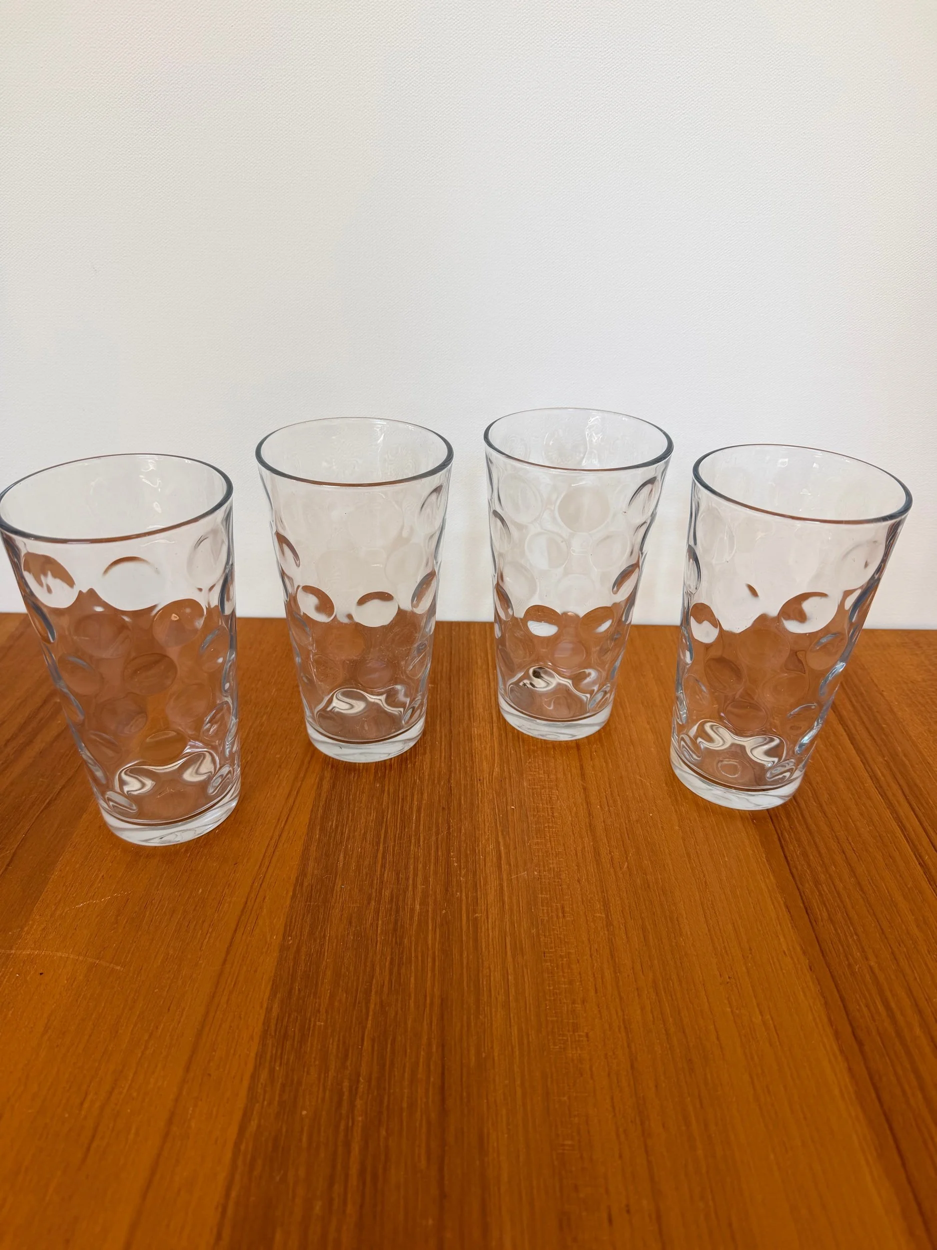 4 large polka dot glasses
