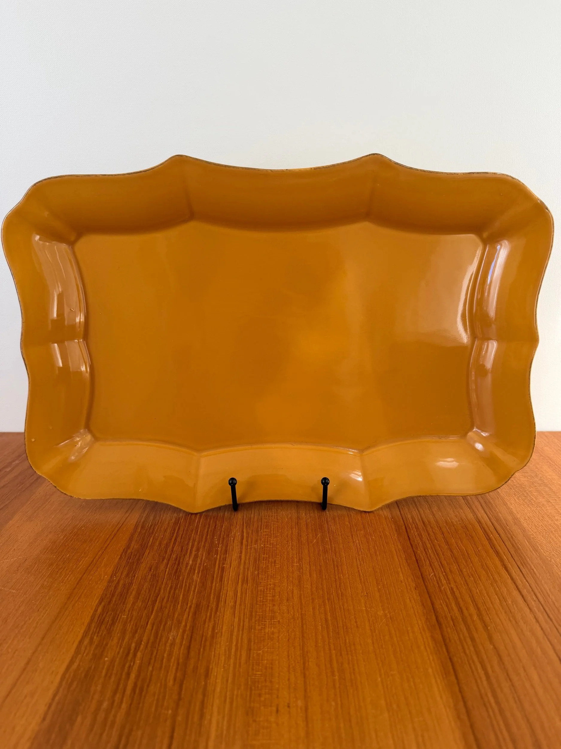 yellow serving platter made in Portugal