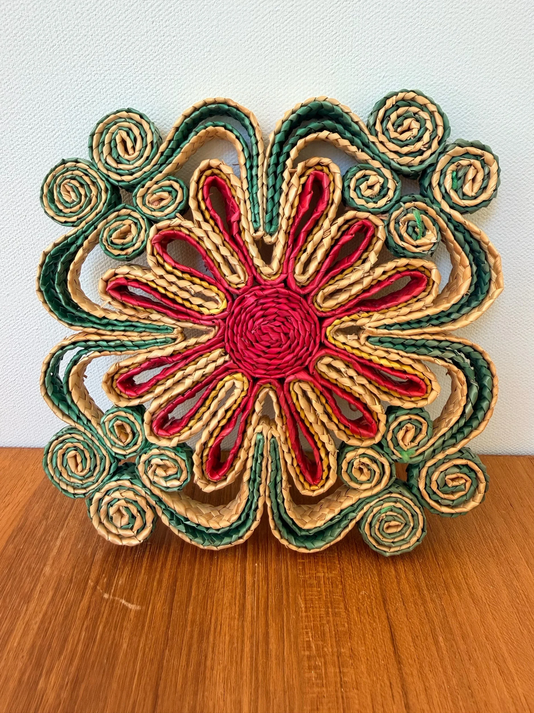 vintage rattan trivet