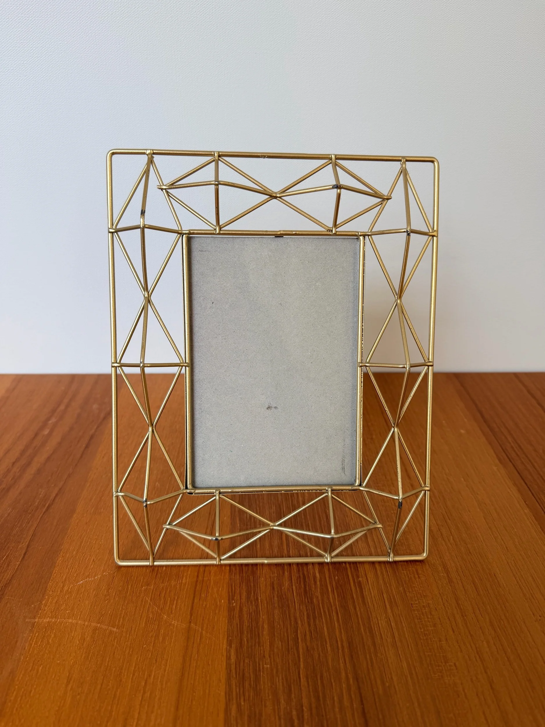 tabletop brass geometric picture frame