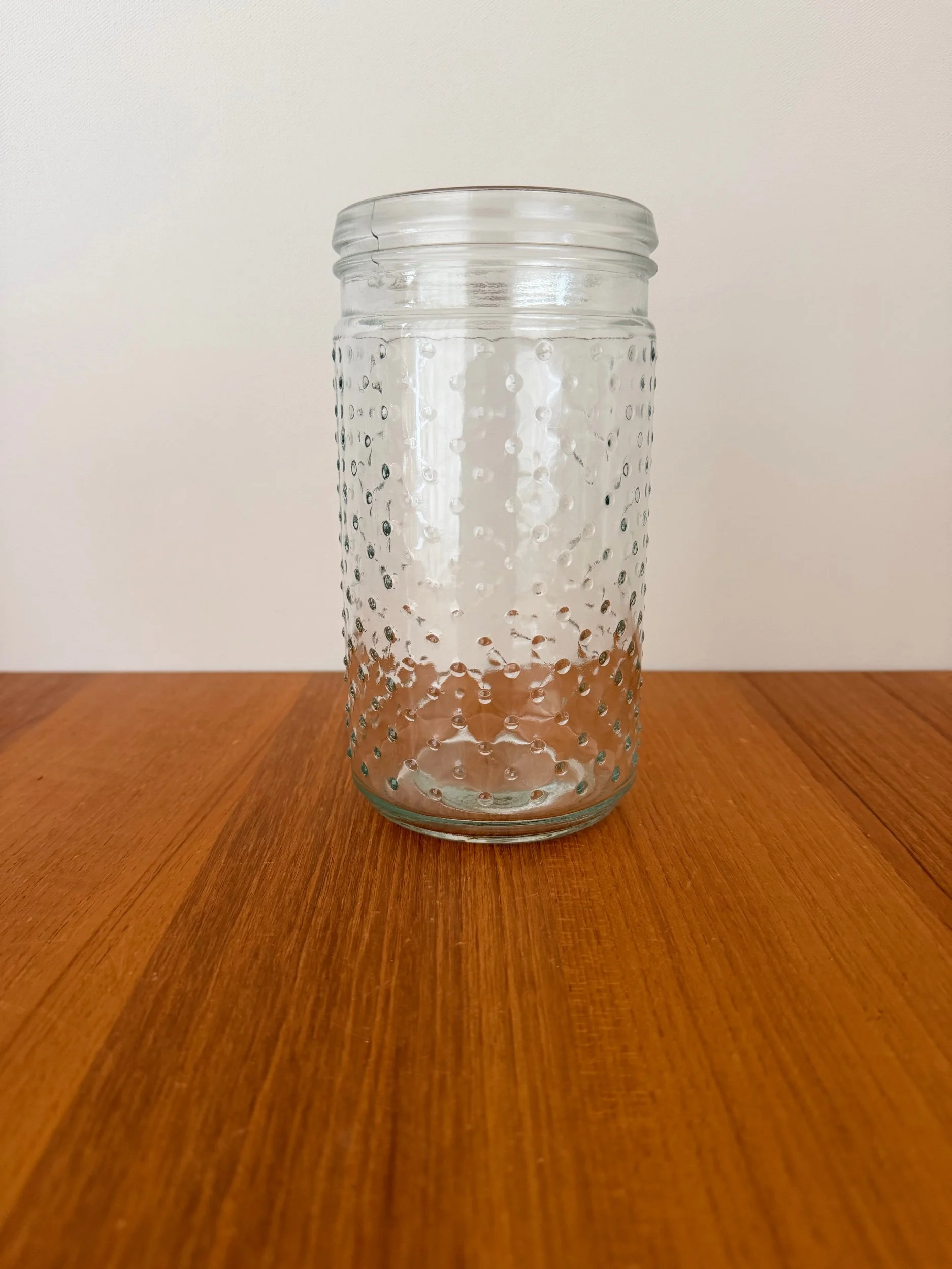 clear polka dot vase