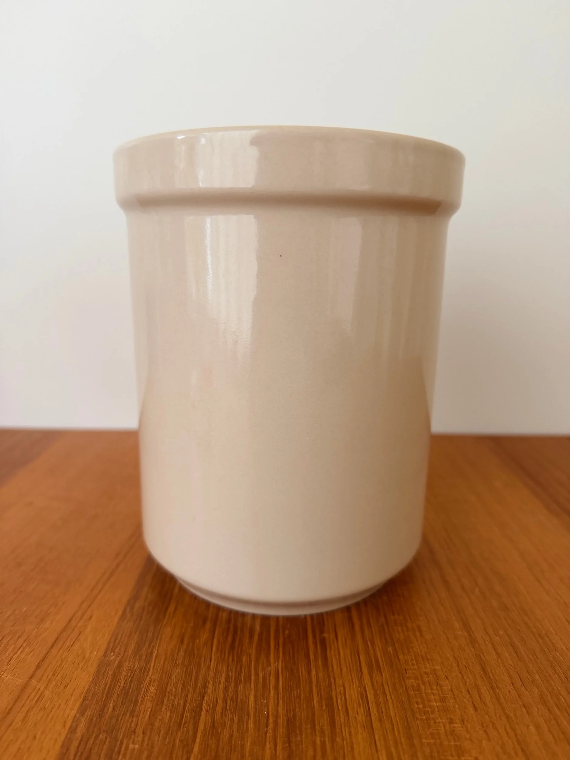 taupe ceramic utensil holder
