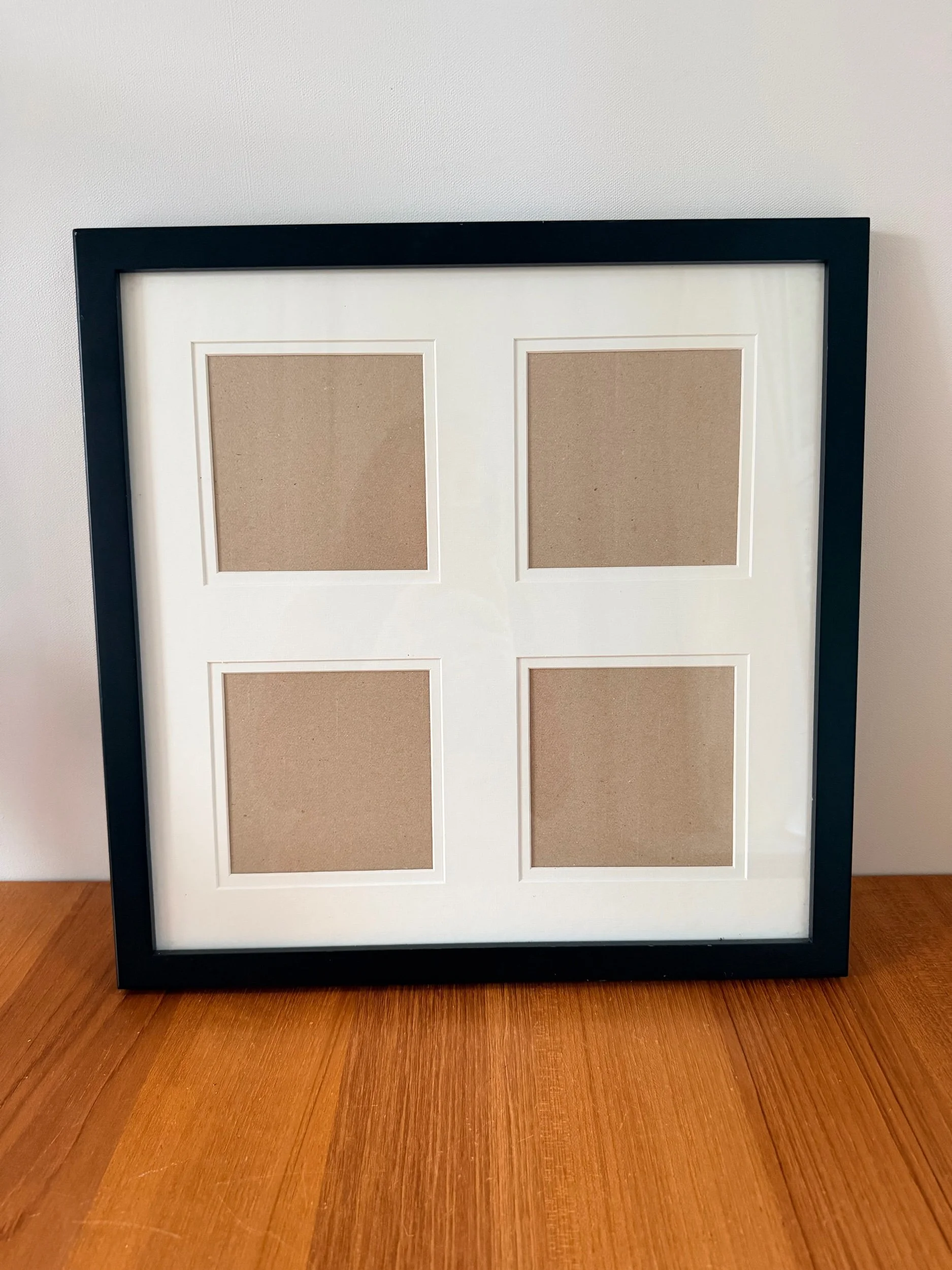 black wood 4 photo mat wall frame