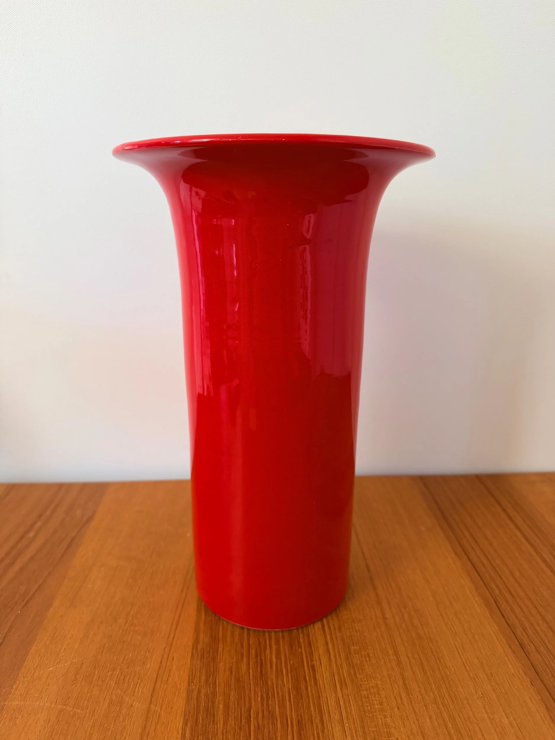 tomato red ceramic vase