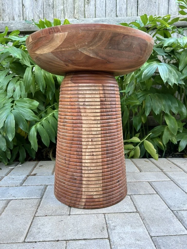 round wood side table