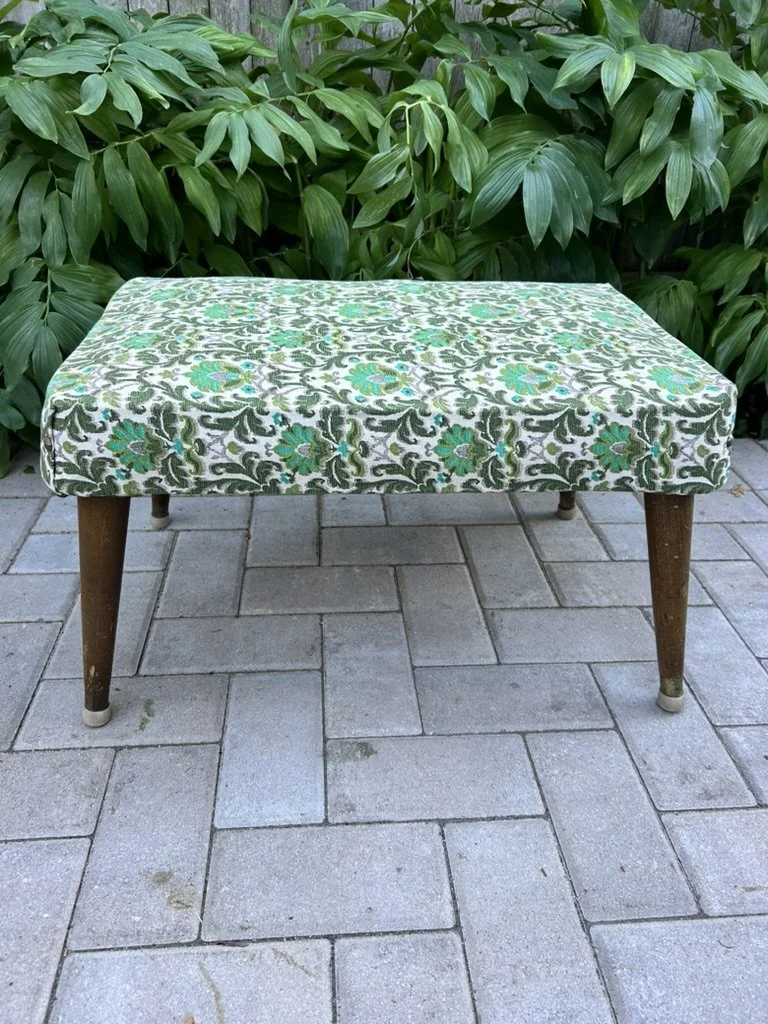 vintage floral ottoman