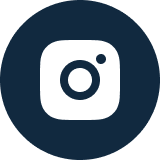Instagram logo icon with a dark blue background and white camera outline.