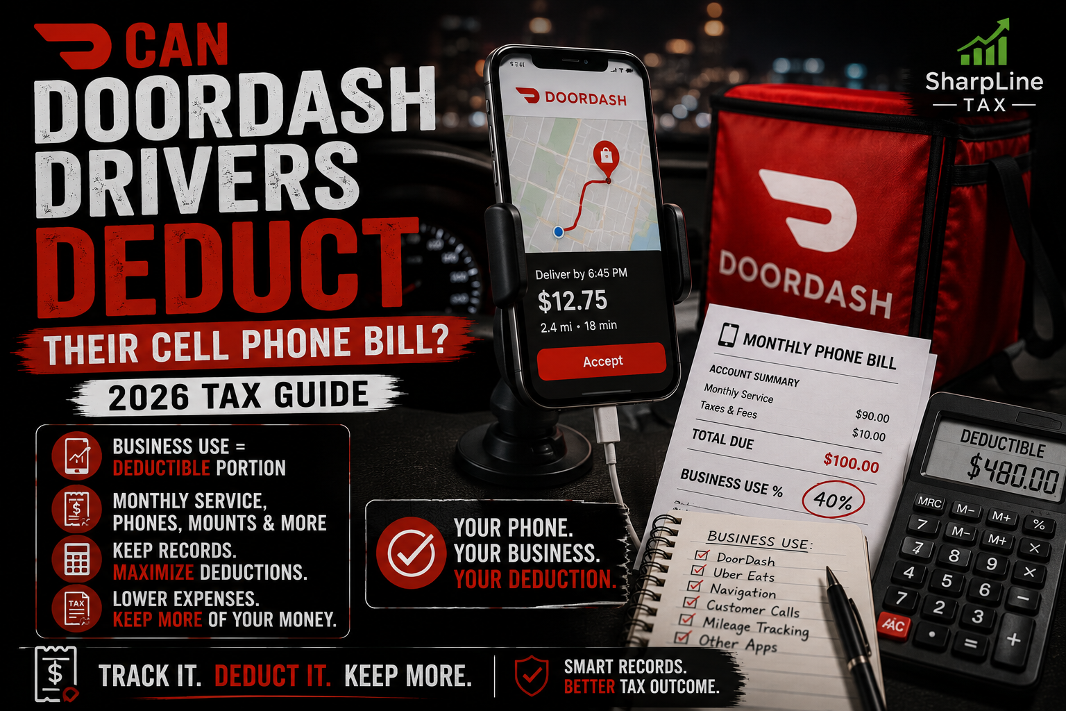 Can DoorDash Drivers Deduct Their Cell Phone Bill? (2026 Guide)
